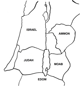 Approximate borders of Ammon, Edom and Moab around 830 B.C. Explain Daniel 11, Daniel chapter 11 commentary, Daniel 11 prophecy fulfilled, the willful king, daniel king of the north