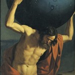 Barbieri, Giovanni Francesco. Atlas holding up the Celestial Globe. 1646.