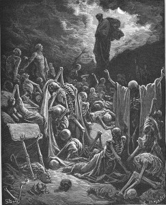 Doré, Gustave. Ezekiel’s Vision of the Valley of Dry Bones. 1866. Doré's English Bible.