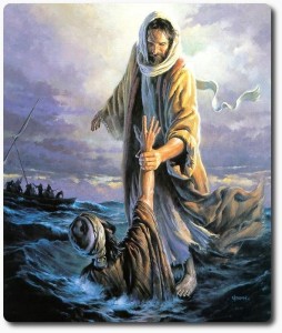 Matthew 14-25-33: A Preterist Commentary drawing Peter out of teh water