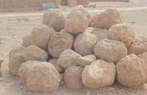 Revelation 16:21 Commentary: The Hundred Pound Hailstones of v. 21 were the Hundred Pound Boulders Launched by Roman Catapults during the Siege of Jerusalem. These Stones were White like Hail.